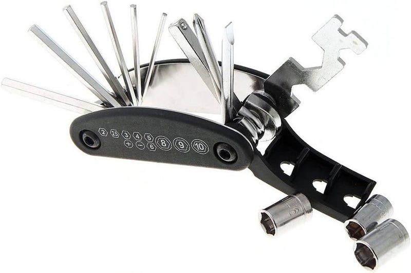 NUOXINUS Motorcycle Bike Mechanic Repair Tool Kit with 16 In 1 Multi-Function Allen Key Multi Hex Wrench Screwdriver for Home Outdoor Travel Camping Sport Bicycle Cycling - Image 3